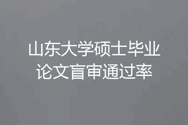 山东大学硕士毕业论文盲审通过率