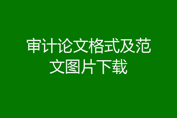 审计论文格式及范文图片下载