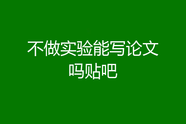 不做实验能写论文吗贴吧