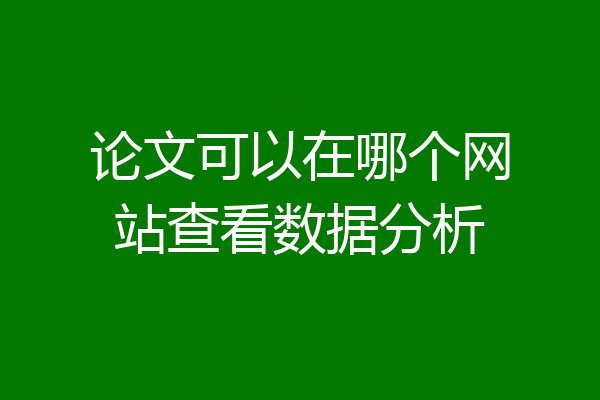 论文可以在哪个网站查看数据分析
