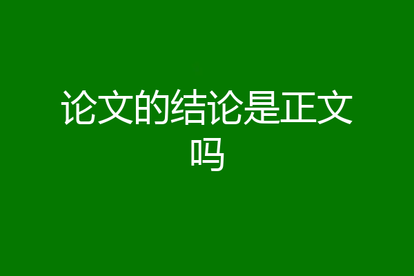 论文的结论是正文吗