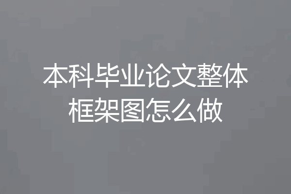 本科毕业论文整体框架图怎么做