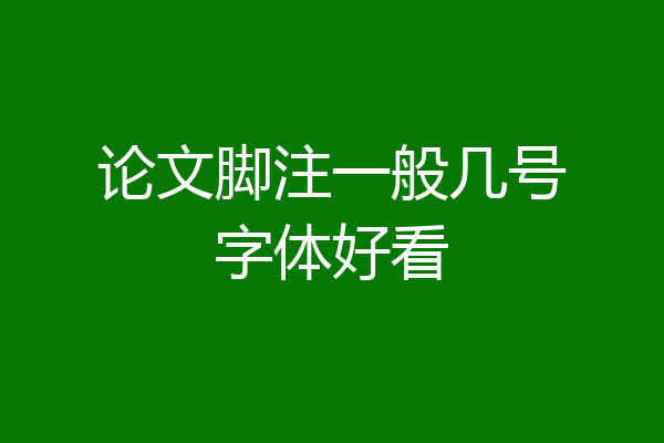 论文脚注一般几号字体好看