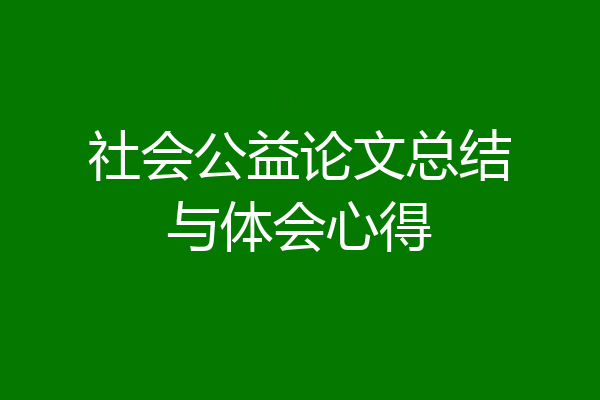 社会公益论文总结与体会心得