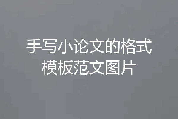 手写小论文的格式模板范文图片