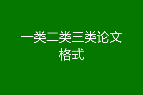 一类二类三类论文格式