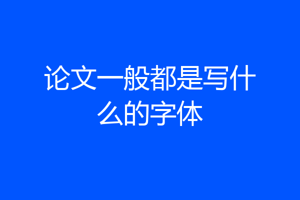 论文一般都是写什么的字体