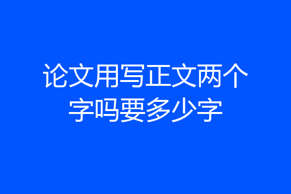 论文用写正文两个字吗要多少字