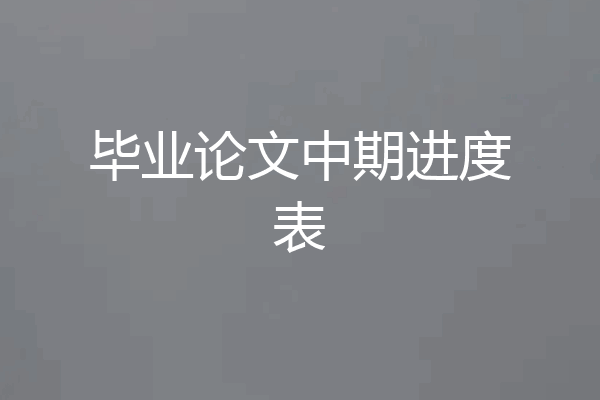 毕业论文中期进度表