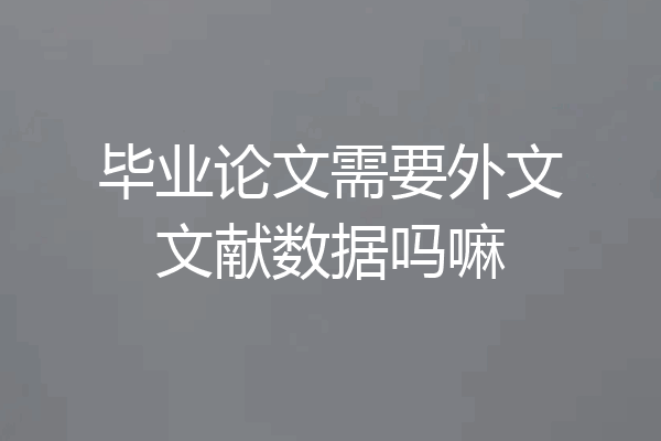 毕业论文需要外文文献数据吗嘛