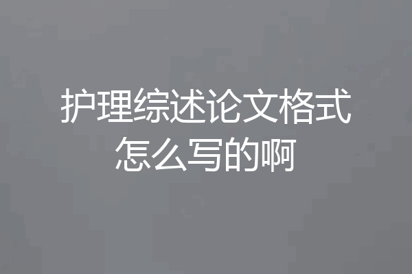护理综述论文格式怎么写的啊
