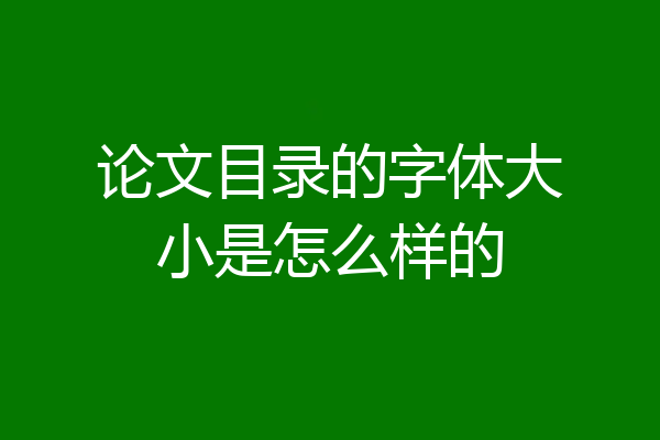论文目录的字体大小是怎么样的