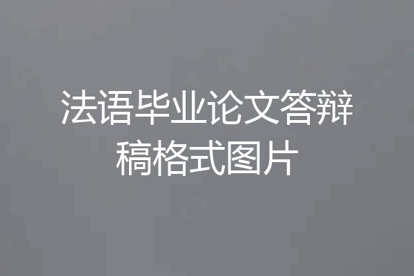 法语毕业论文答辩稿格式图片
