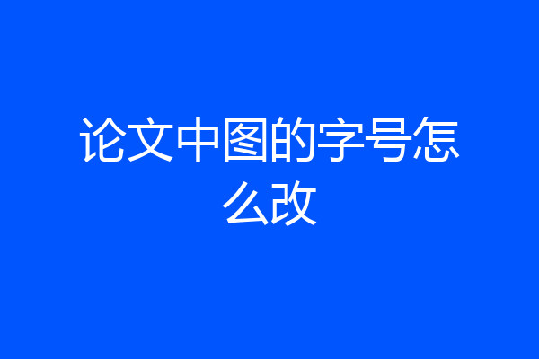 论文中图的字号怎么改