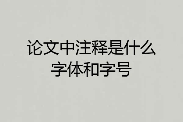 论文中注释是什么字体和字号