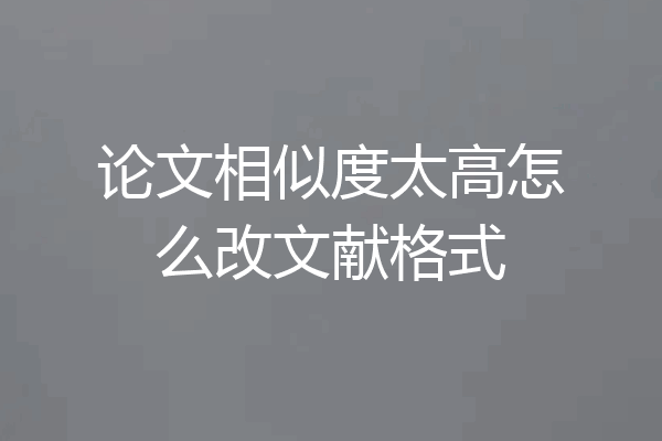 论文相似度太高怎么改文献格式