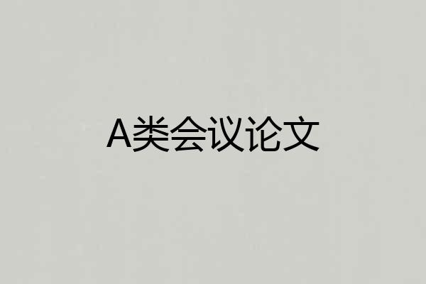 A类会议论文