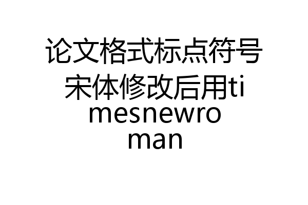 论文格式标点符号宋体修改后用timesnewroman