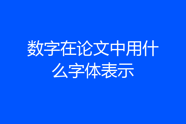 数字在论文中用什么字体表示