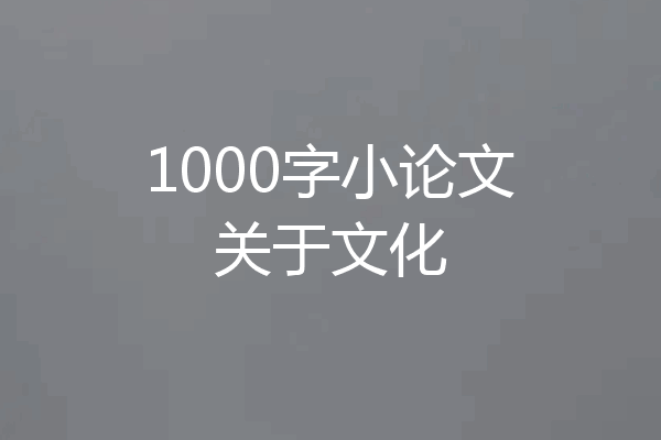 1000字小论文关于文化