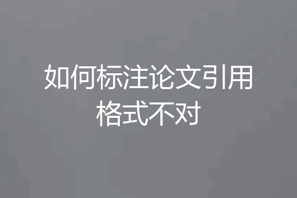 如何标注论文引用格式不对