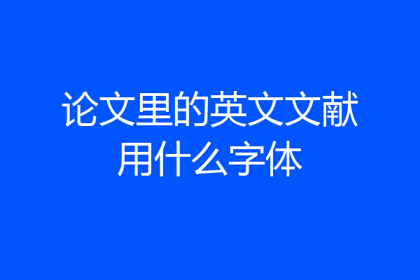 论文里的英文文献用什么字体