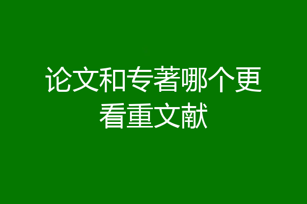 论文和专著哪个更看重文献