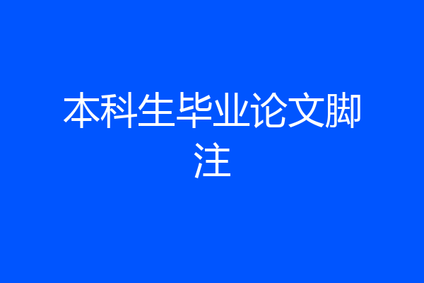 本科生毕业论文脚注