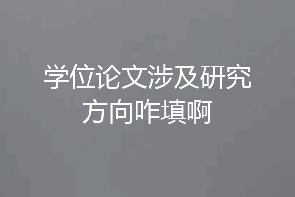 学位论文涉及研究方向咋填啊