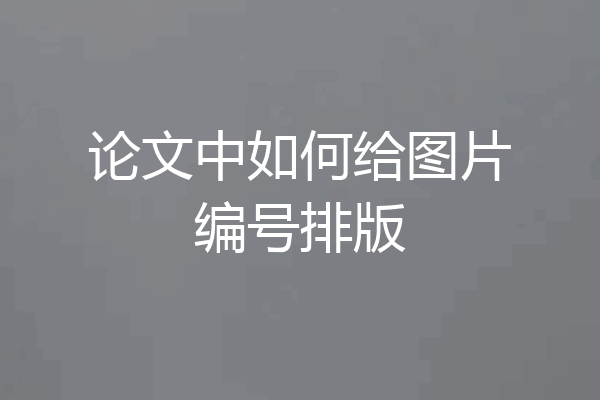 论文中如何给图片编号排版