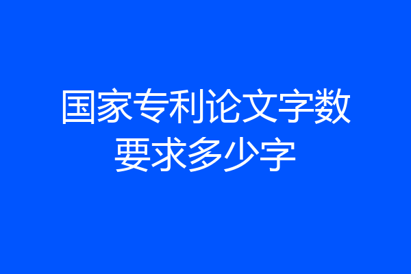 国家专利论文字数要求多少字