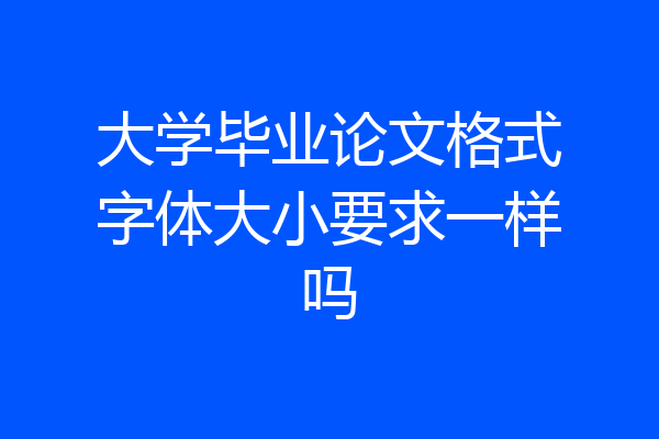 大学毕业论文格式字体大小要求一样吗