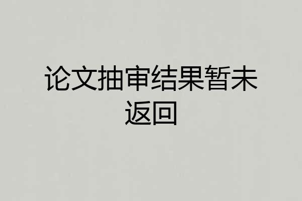论文抽审结果暂未返回