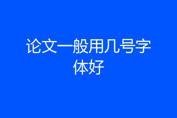 论文一般用几号字体好