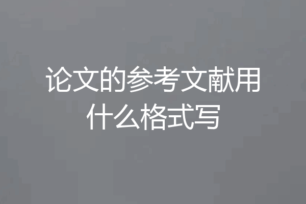 论文的参考文献用什么格式写
