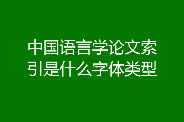 中国语言学论文索引是什么字体类型