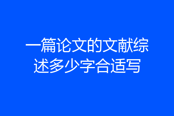 一篇论文的文献综述多少字合适写
