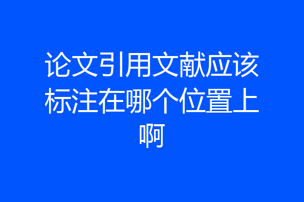 论文引用文献应该标注在哪个位置上啊