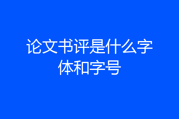 论文书评是什么字体和字号