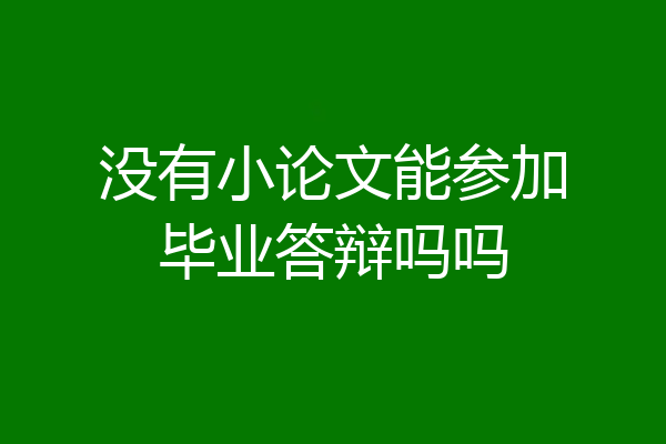 没有小论文能参加毕业答辩吗吗