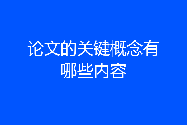 论文的关键概念有哪些内容