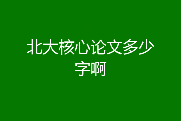 北大核心论文多少字啊