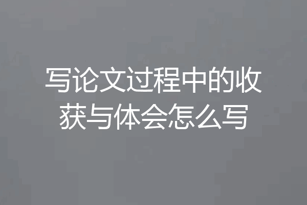 写论文过程中的收获与体会怎么写