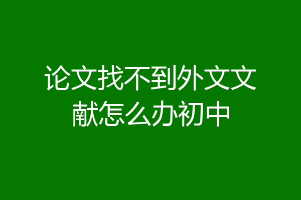 论文找不到外文文献怎么办初中