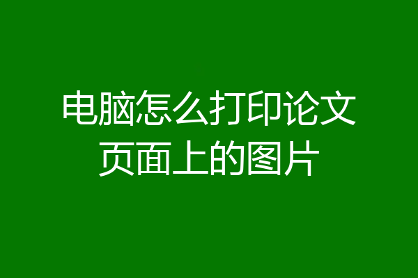电脑怎么打印论文页面上的图片