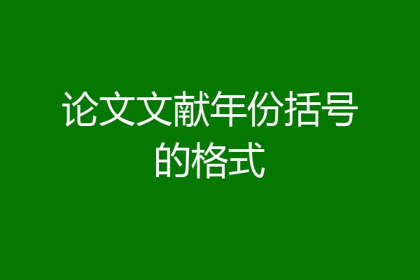 论文文献年份括号的格式
