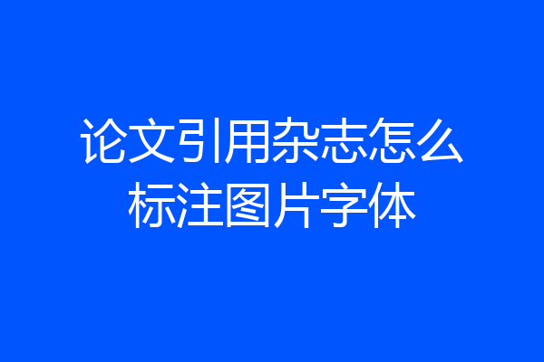论文引用杂志怎么标注图片字体