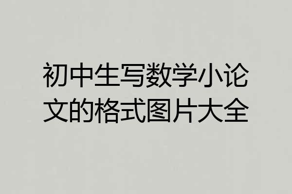 初中生写数学小论文的格式图片大全