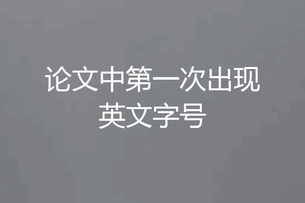 论文中第一次出现英文字号