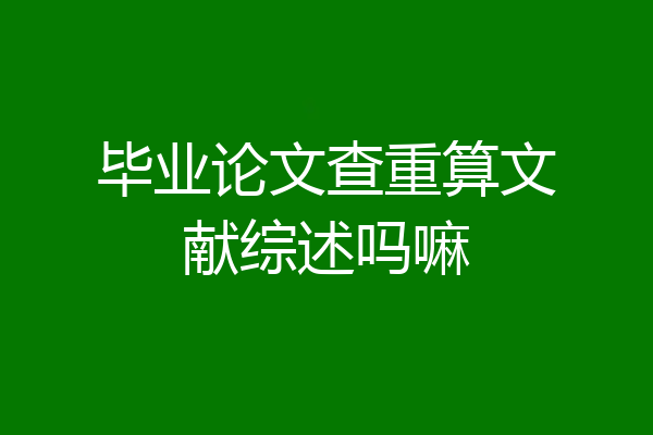 毕业论文查重算文献综述吗嘛